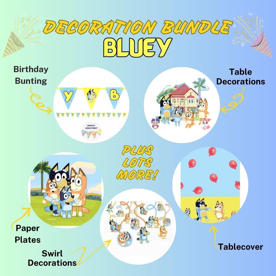 Unique Bluey Birthday Party Supplies | Serves 16 | Bluey Party Supplies |  Bluey Birthday Decorations | Bluey Party Decorations | Bluey Plates and